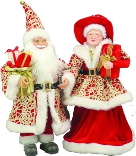 [TP084] 36" Mr. and Mrs. Santa - Red/Gold