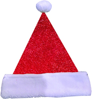 [SH004-R] 43cm Glittered Santa Hat - Red
