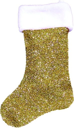 [SH005-GD] 40cm Glittered Stocking - Gold