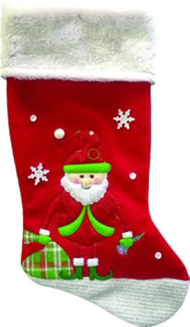 [SH39937A] 40cm Felt Stocking w/ Santa Design