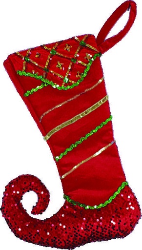 [TP026] 56cm Elf Boot Stocking - Red