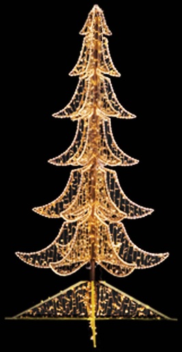 [EV033] 4.5m x 2.5m Illuminated Tree w/ Tube Lights - Gold