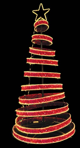 [EV037] 2.5m x 125cm Illuminated Tree Spiral Motif w/ Rope Lights - Red