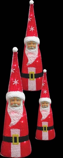[OM032] 40cm, 60cm, 80cm Illuminated Santa Cones