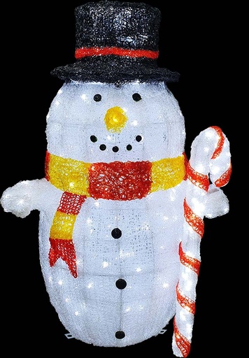 [HB001-120] 1.2m Light-Up 3D Snowman, White LED
