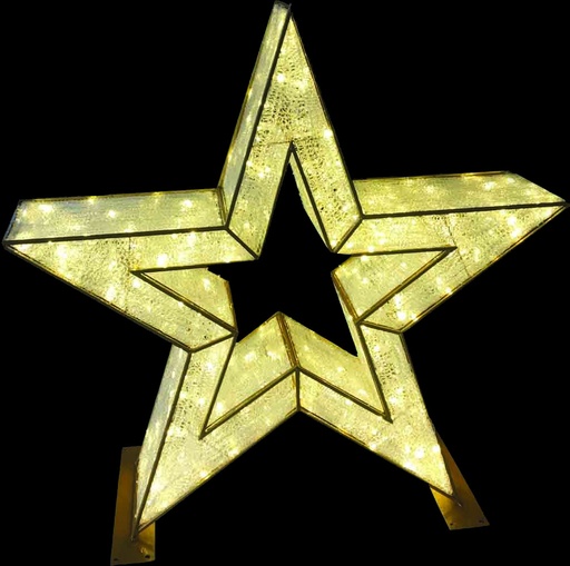 [HB007-100] 1m Light-Up 3D Star, Warm White LED