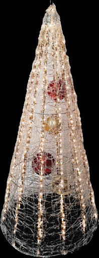 [REF200-GDR] 75cm Light-Up Acrylic Cone - Gold/Red