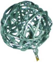 [GL049-12-S] 12cm Glittered Lata Ball - Silver