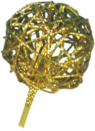 [GL049L-10-GD] 10cm w/ 10cm stem Glittered Lata Ball - Gold