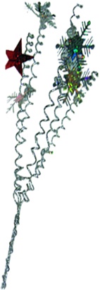 [1MGJ-S] 43cm Decorated Branch w/ Stars - Silver