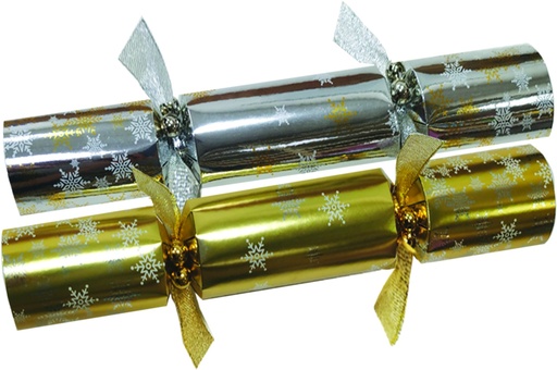 [SBC232] 30cm Luxury Crackers w/ Snowflake Design - Gold/Silver