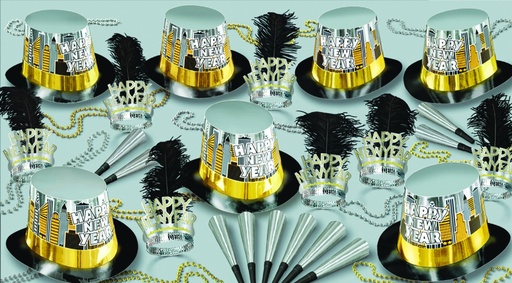 [88271-50] Toast Of The Town Assortment for 50 - Silver/Gold/Black
