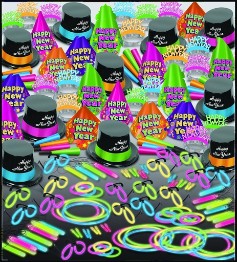 [88166-100] Neon Glow Super Bonanza Assortment for 100 - Multicolour