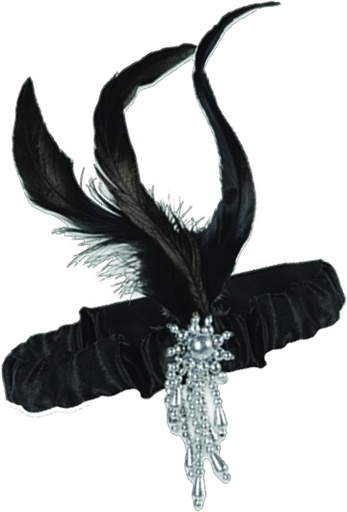 [60787] Flapper Headband - Black
