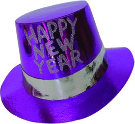 [Y85HNY-PL] Printed Foil Top Hat - Purple