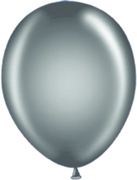 [BM-S] 30cm Biodegradable, Helium-Quality, Plain Balloons - Metallic Silver