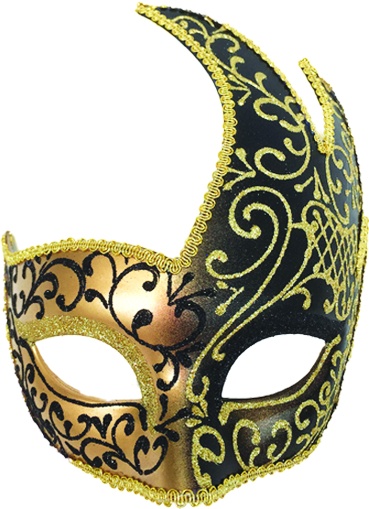 [CF017-BK] Ornate Mask - Black