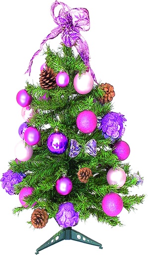 [YZ30-PLP] 30" Decorated Mini-Tree - Purple/Pink