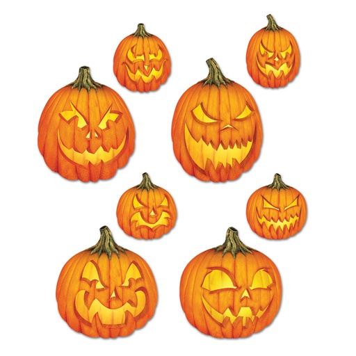 [01026] Pkgd Scary J-O-L Cutouts, 35cm, 4/pkg