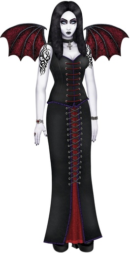 [00109] 1.8m Jointed Goth Beauty - Black/Burgundy