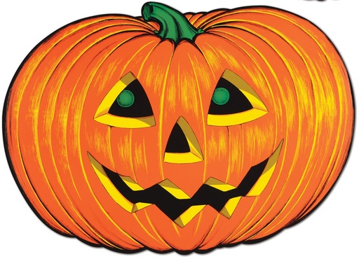 [01224] 63cm Jack-O-Lantern Faces - Orange/Yellow/Black
