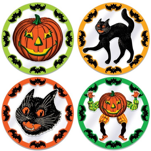[01253] Plastic Vintage Halloween Placemats