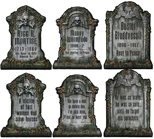 [01516] 40cm Tombstone Cutouts - Grey/Brown