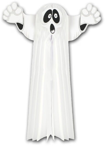 [01841] 58cm Tissue Hanging Ghost - White/Black