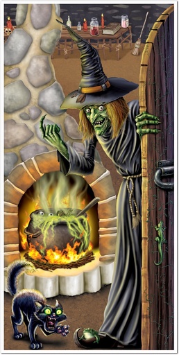 [00023] 1.5m x 76cm Witch's Brew Door Cover - Multicolour