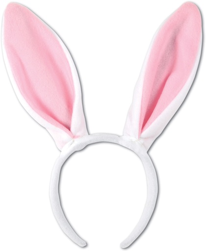 [40760] Soft-Touch Bunny Ears - Pink/White