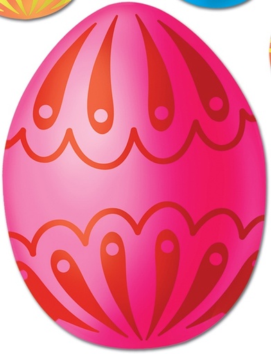 [44027] 30.5cm, 22.9cm, 12.7cm Easter Egg Cutouts, Various Sizes - Multicolour