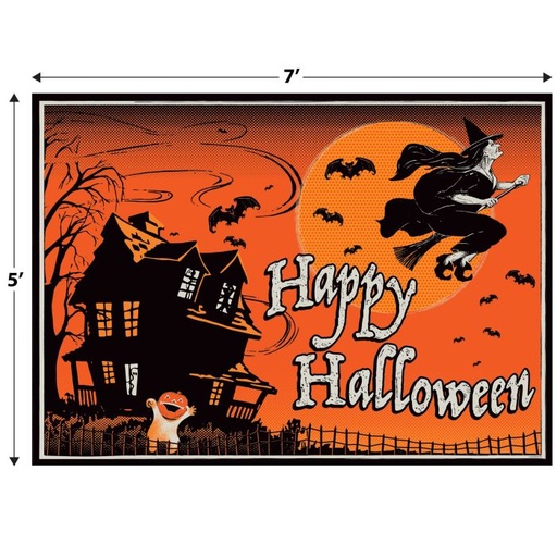 [00496] Vintage Halloween Fabric Backdrop