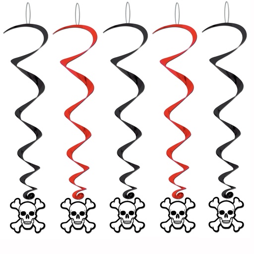 [50046] 1m Pirate Whirls - Black/Red/White