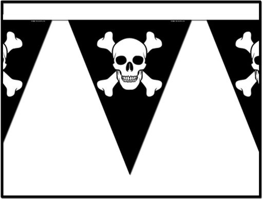 [50537] 3.6m x 25cm Jolly Roger Pennant Banner