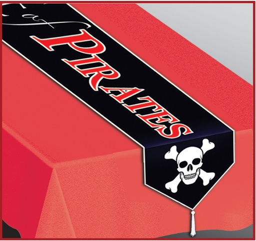[50933] 1.8m x 28cm Printed 'Beware Of Pirates' Table Runner