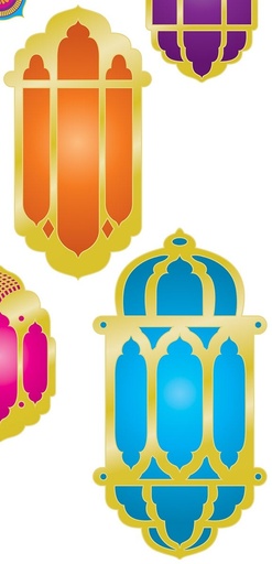 [53580] 38cm x 17cm Foil Lantern & Mandala Cutouts