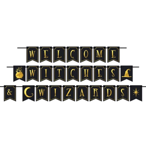 [00538] Foil Welcome Witches & Wizards Streamer