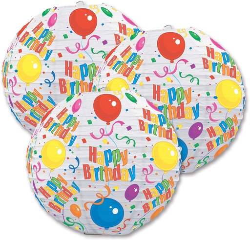 [54578] 24cm Happy Birthday Paper Lanterns