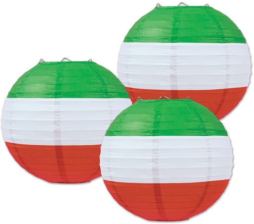 [54655-RWG] Red, White, and Green Paper Lanterns - Red/White/Green