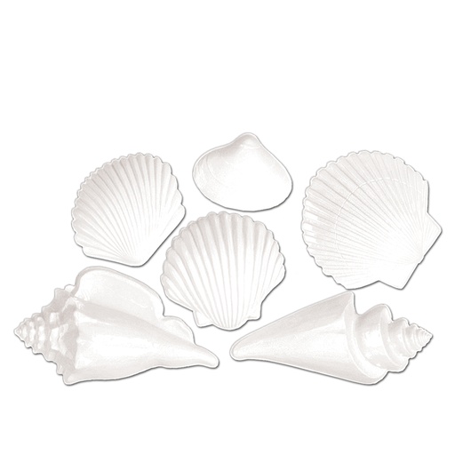 [55175] 20cm to x 38cm White Plastic Seashells