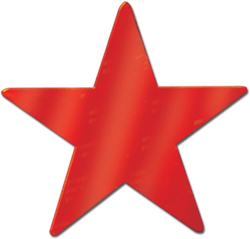 [55837-R] 12.5cm Foil Star Cutout - Red
