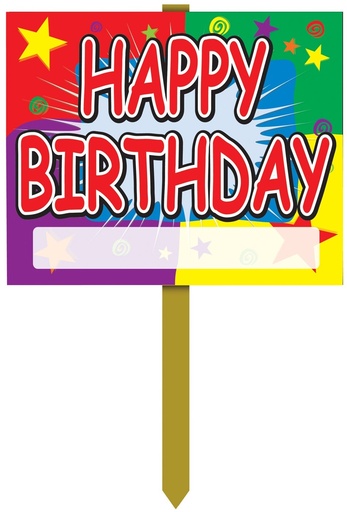 [55911] 38cm x 30cm Happy Birthday Yard Sign