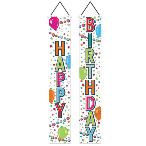 [56039] Happy Birthday Fabric Door Panel Set, 6' x 11¾"