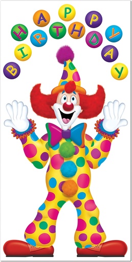 [57319] 1.5m x 76cm Birthday Clown Door Cover