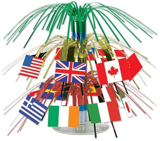 [57372] 2.28m International Flag Mini Cascade Centrepiece