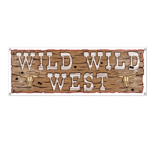 [57676] Wild Wild West Sign Banner,  5' x 21"
