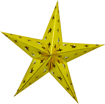 [57680-GD] 30cm Dimensional Foil Star - Gold