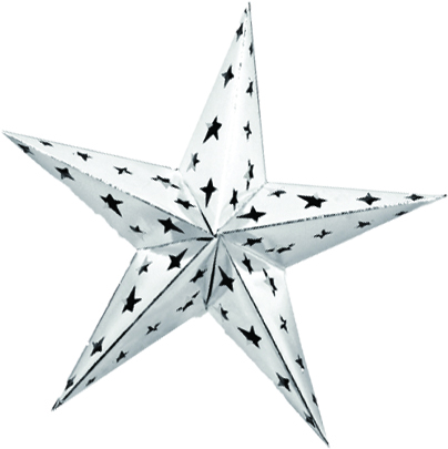[57680-S] 30cm Dimensional Foil Star - Silver