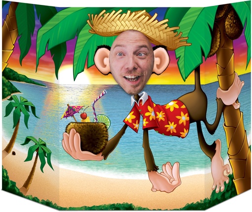 [57970] 94cm x 63cm Luau Monkey Photo Prop