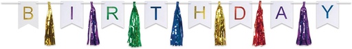 [59630-MC] 1.8m x 32cm Happy Birthday Tassel Streamer
